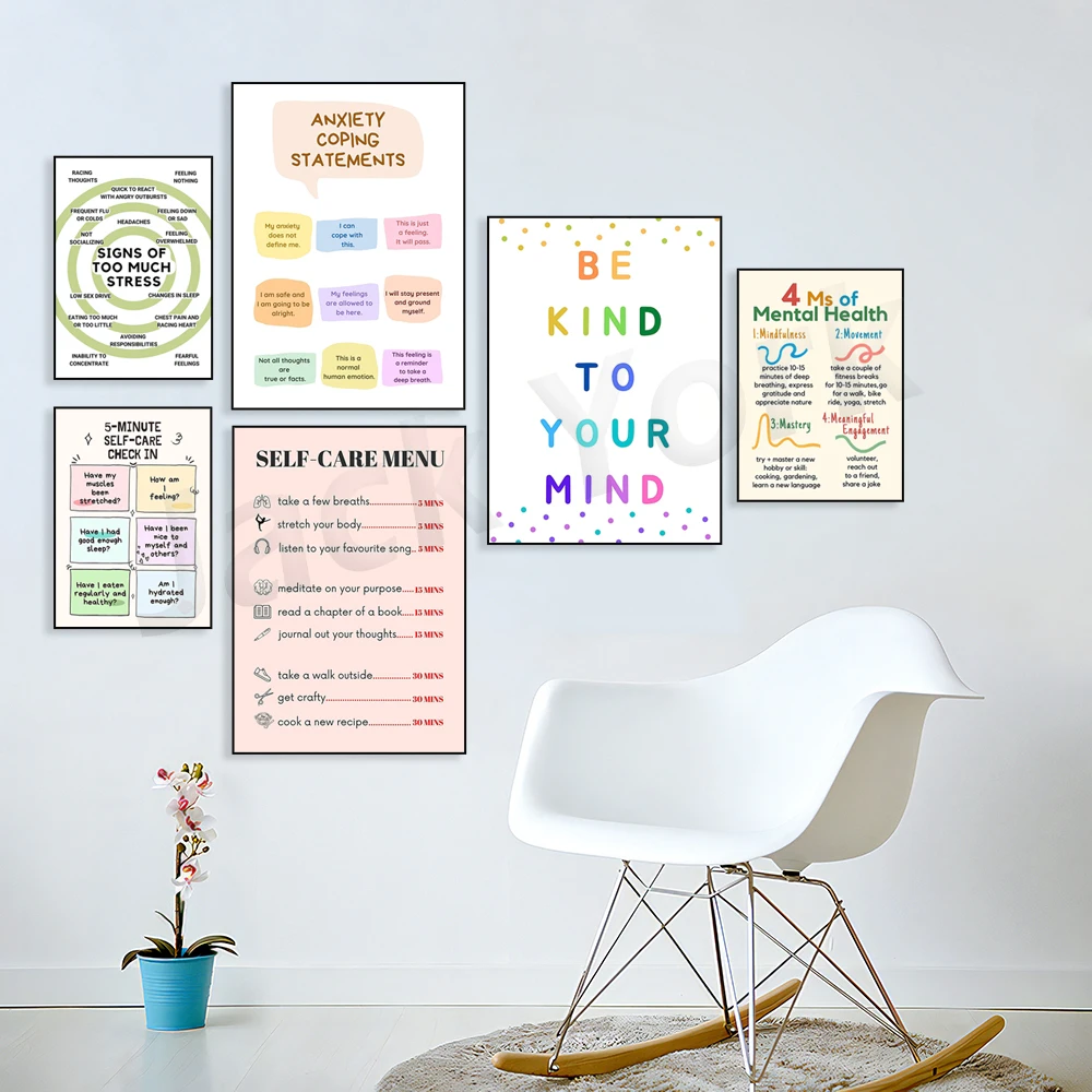 Self Care Check In Poster, Men - Health Wellness Poster ulasan dan harga