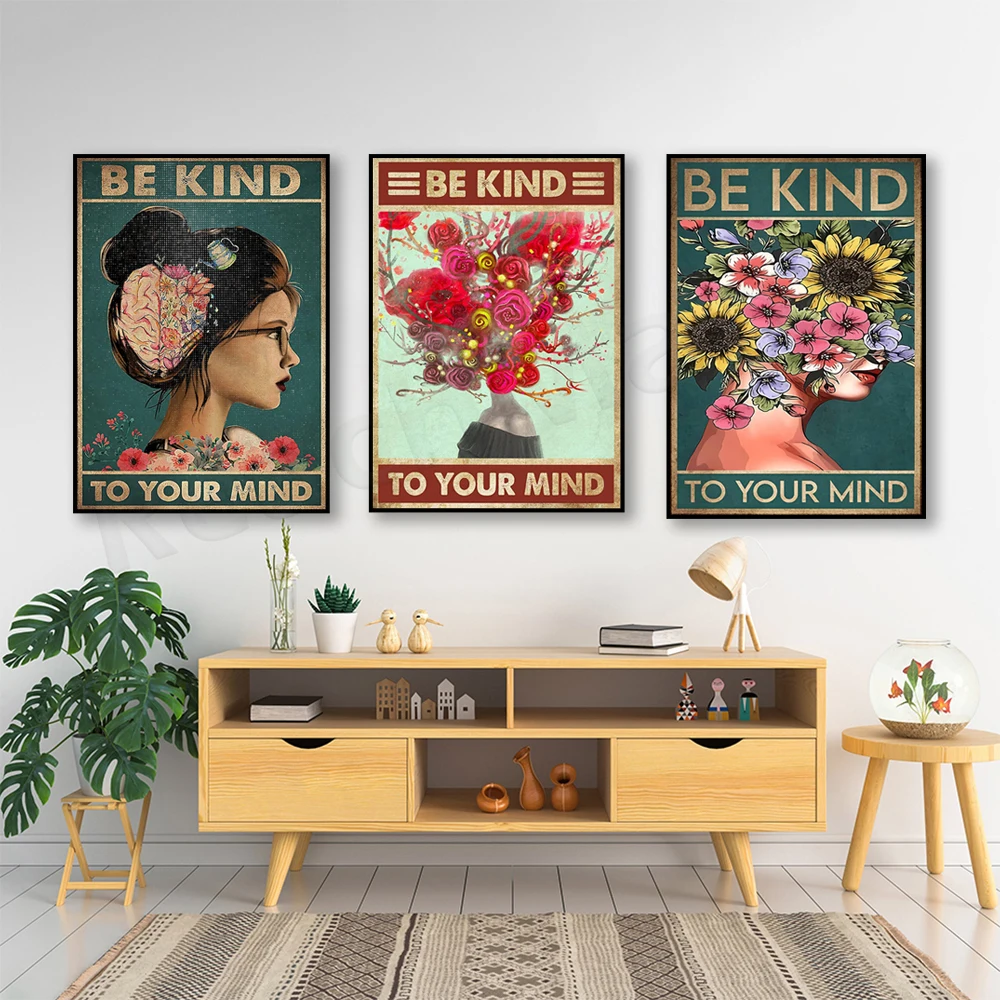 Treat your mind well: Women's  - Health Wellness Poster ulasan dan harga
