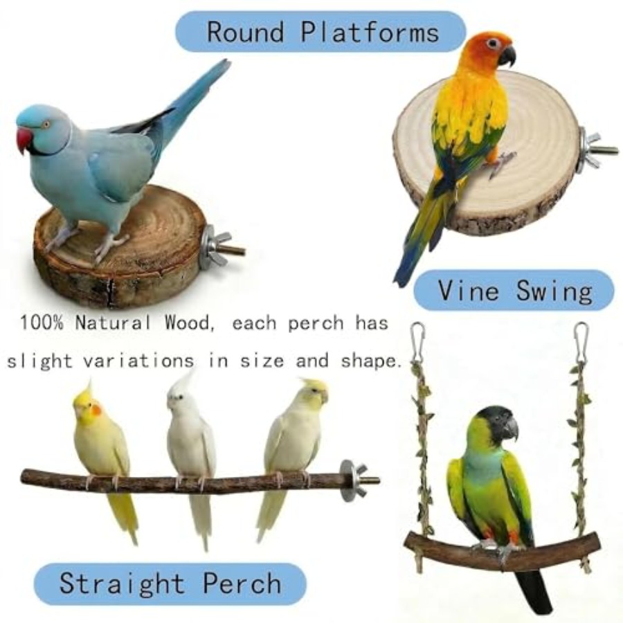 8PCS natural wood bird perches - Health & Wellness Gordon Edlin ulasan dan harga